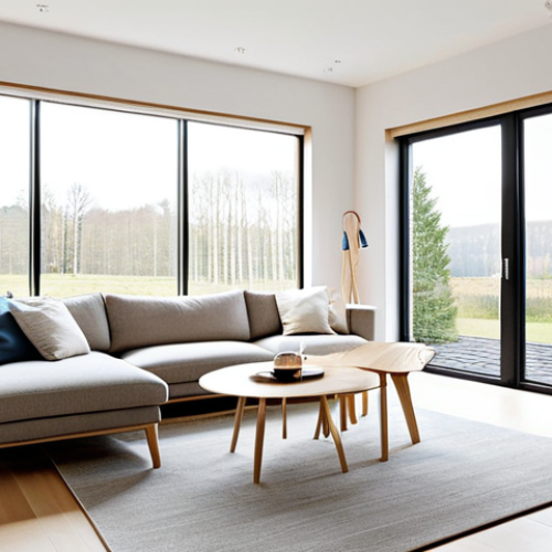 **

"A bright and airy living room designed in a modern Scandinavian style, featuring light wood furniture, soft textures, and minimalist decor. Large windows provide natural light, highlighting the clean lines and functional layout. The scene should evoke a sense of calm and well-being. Fully clothed, modest style. Safe for work, appropriate content, family-friendly, professional interior photography, perfect anatomy, natural proportions, well-formed hands, proper finger count."

**