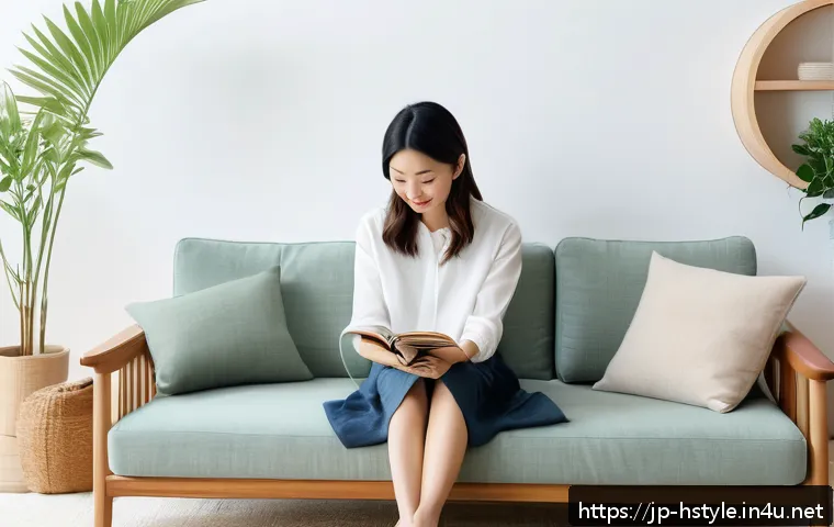 홈스타일리스트 취업 준비 체크리스트 - A modern Japanese home stylist at work in a bright, minimalist living room featuring natural wood fu...